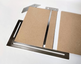 Edelstahl Gehrungs-Set: T-Spacer, Eckengehrung und L-Lineal