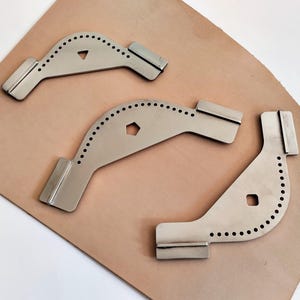 Jauge d'angle en cuir en acier inoxydable pour sacs, portefeuilles - Outil pour onglets de couture image 1