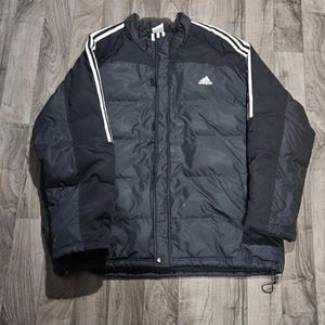 Adidas Puffer Coat 2XL Retro 90s Padded Jacket Y2k Puffer jacket