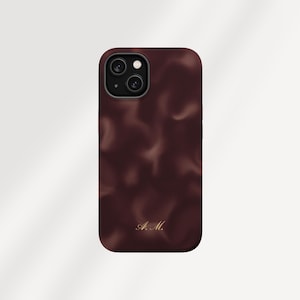 Personalized MagSafe Phone Case, Custom Initials, Burgundy, Minimal, iPhone accessories, 16 Pro Max, 15 Plus, 14, 13, 12, 11