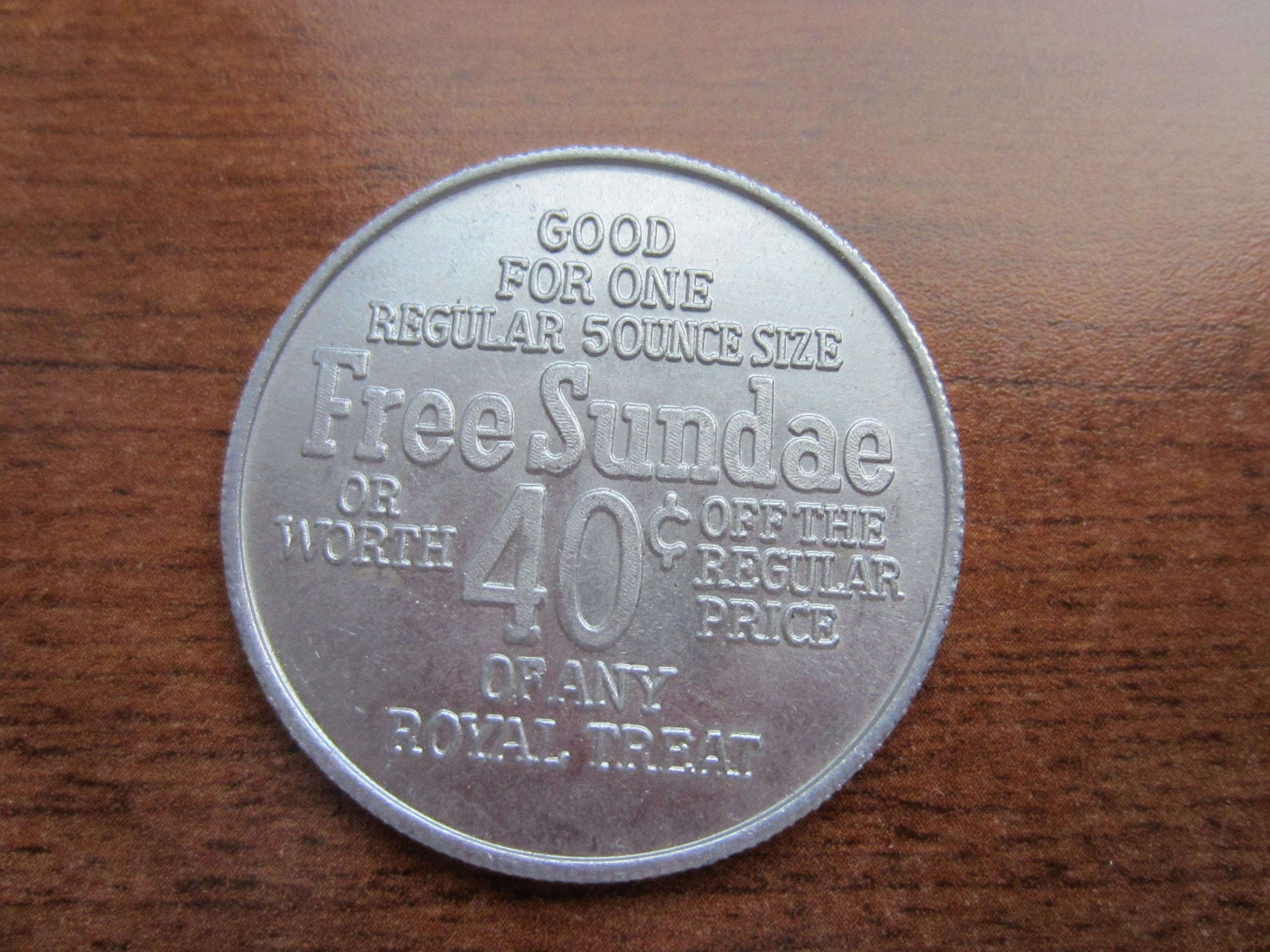 ゆったん 定価112000円　BALLY KAORY DESERTO DAIRY QUEEN Token/coin - Free Sundae or 40 Cents off Any Desert