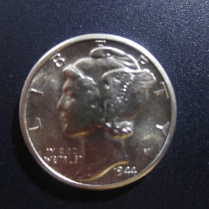 1944-D Mercury Dime Split Band BU UNC