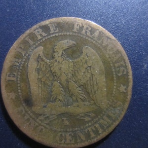 1855 France 5 Five Centimes