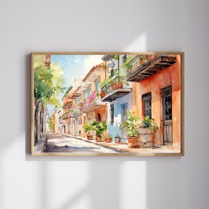 Calle del Viejo San Juan – Impresión digital con pluma y acuarela