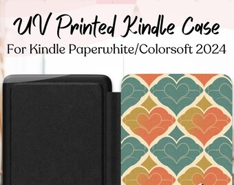 Retro Geometric Heart E-Reader Cover for Kindle Paperwhite 2024