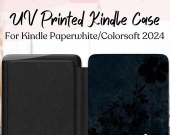 Noir Botanical Silhouette Softcase 7" Cover for Kindle Paperwhite or Colorsoft - 2024 12th Gen