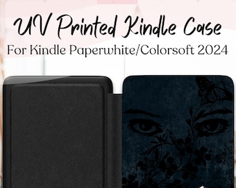 Floral Eye Kindle Paperwhite Cover, 12th Gen - Dark Shadow Vegan Leather