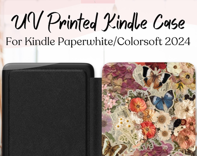 Featured listing image: Vintage Botanical Butterfly E-Reader Case for Kindle Paperwhite 2024