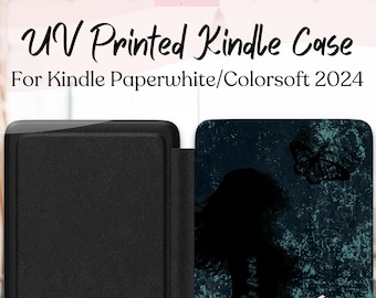 Memento Mori Kindle Paperwhite Case – Butterfly Silhouette, Vegan Leather