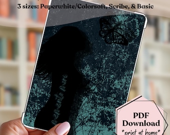 Memento Mori Kindle Insert, Gothic Butterfly Design (Printable PDF)
