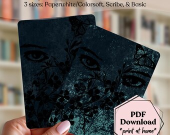 Mystical Eyes Kindle Insert, Dark Romantasy Floral Design (Printable PDF Bundle)