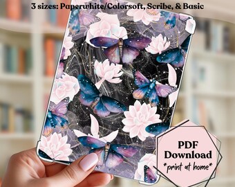 Celestial Moths and Succulents Kindle Insert, Printable PDF for 2024 Paperwhite, Colorsoft & Scribe