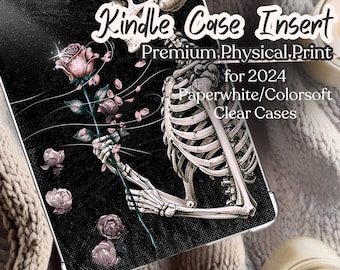Gothic Skeleton Rose Kindle Case Insert, Dark Academia Art (2024 Paperwhite/Colorsoft)