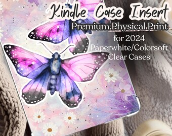 Moths & Daisies Kindle Insert for 2024 Kindle Paperwhite - PHYSICAL PRINT