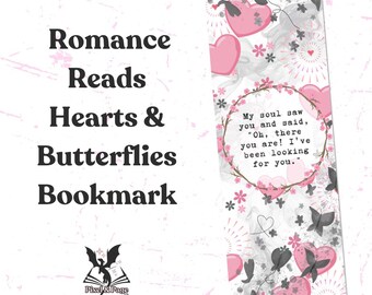 Romance Reads Hearts & Butterflies Bookmark