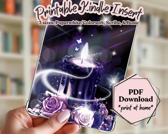 Gothic Candle Roses Kindle Insert, Dark Cottagecore Fantasy (PDF Download)
