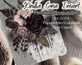 Dark Academia Floral Kindle Case Insert, Moody Watercolor Botanical Print (2024 Paperwhite/Colorsoft)