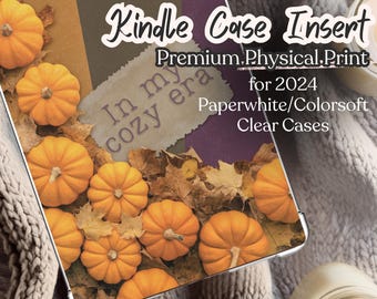 In My Cozy Era Kindle Paperwhite Case Insert, Fall Pumpkin Patch Autumn Leaves Design, Cozy Reader Book Lover Insert Card