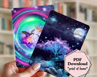 Fantasy Kindle Inserts, Dragon Portal & Moon Tree Designs (PDF Bundle)