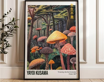 草間彌生にインスパイアされたフラワーアートプリント：サイケデリック