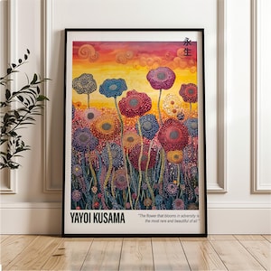 Yayoi Kusama Pilz Druck – Punkte Wald Digitaler Download | Psychedelische Kunst