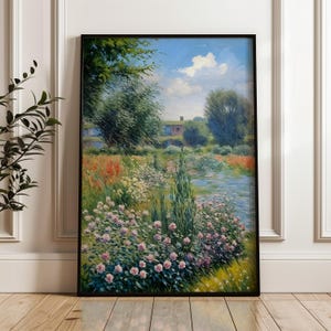 Claude Monet Garden Painting Printable Art – Digital Download Impressionist Landscape Wall Art for Nature-Inspired Home Decor