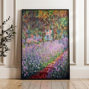 Claude Monet Garden in Giverny Poster – Impressionist Floral Digital Art Print, Colorful Botanical Wall Art for Nature-Inspired Interiors
