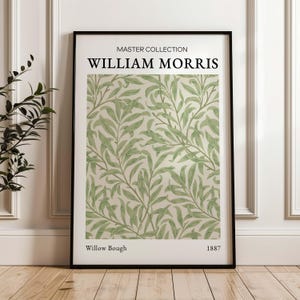 William Morris Willow Bough Digital Poster – Botanical Green Wall Art Printable, Arts and Crafts Leaf Pattern for Vintage Home Decor
