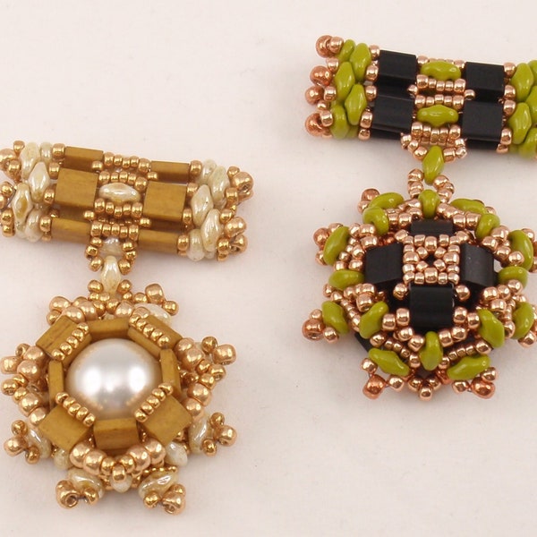 Beading Tutorial for Moravian Star Reversible Pendant, jewelry pattern, beadweaving tutorials, instant download, PDF