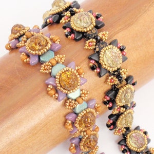 Beading Tutorial for Andromeda Glow Bracelet, beading tutorials, bracelet tutorials, beadweaving tutorials, beadwoven tutorials, Honeycombs