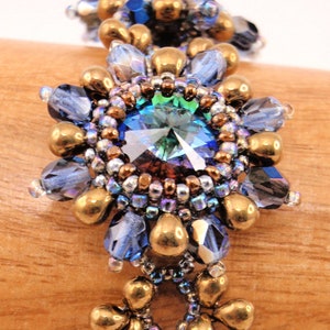 Beading Tutorial for Cosmic Bursts Bracelet, jewelry pattern, beadweaving tutorials, instant download, PDF
