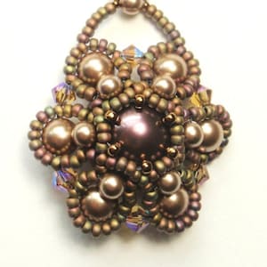 Beading Tutorial for Marie Antionette Pendant, jewelry pattern, beadweaving tutorials, instant download, PDF