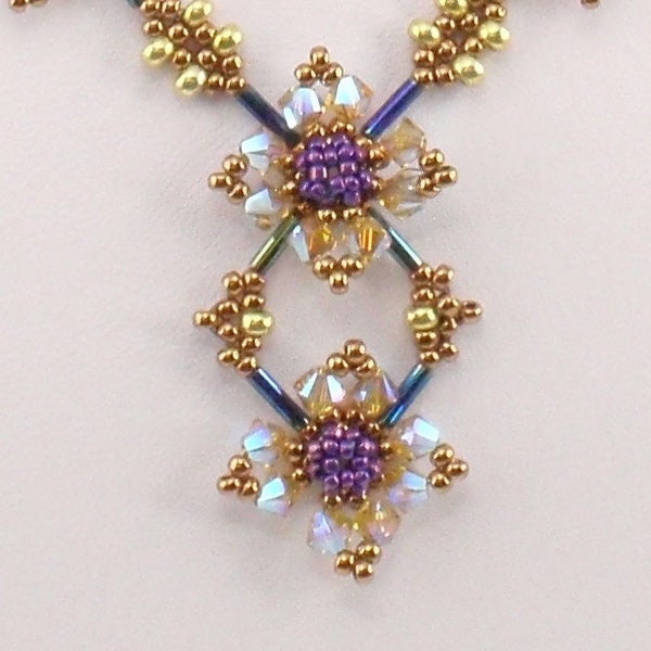 Beading Tutorial for Ethereal Spring Necklace, jewelry pattern, beadweaving tutorials, instant download, PDF