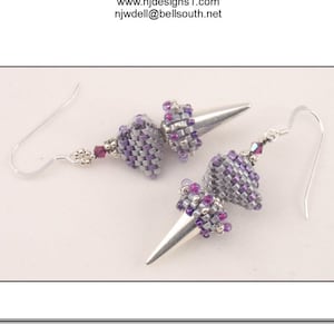 Beading Tutorial for Pointy Earrings, jewelry pattern, beadweaving tutorials, instant download, PDF