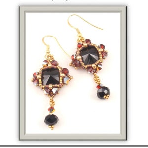 Beading Tutorial for Spit Fire Earrings, jewelry pattern, beadweaving tutorials, instant download, PD