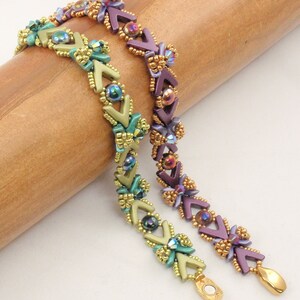 Beading Tutorial for EXVA Bracelet, beading tutorials, bracelet tutorials, beadweaving tutorials, beadwoven tutorials, AVA and EVA beads