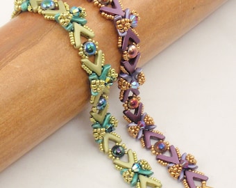 Beading Tutorial for EXVA Bracelet, beading tutorials, bracelet tutorials, beadweaving tutorials, beadwoven tutorials, AVA and EVA beads