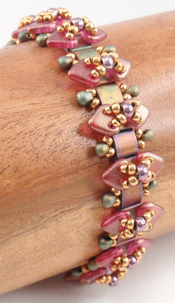 instant download jewelry pattern Beading Tutorial for Trestles and Pylons Bracelet PDF beadweaving tutorials