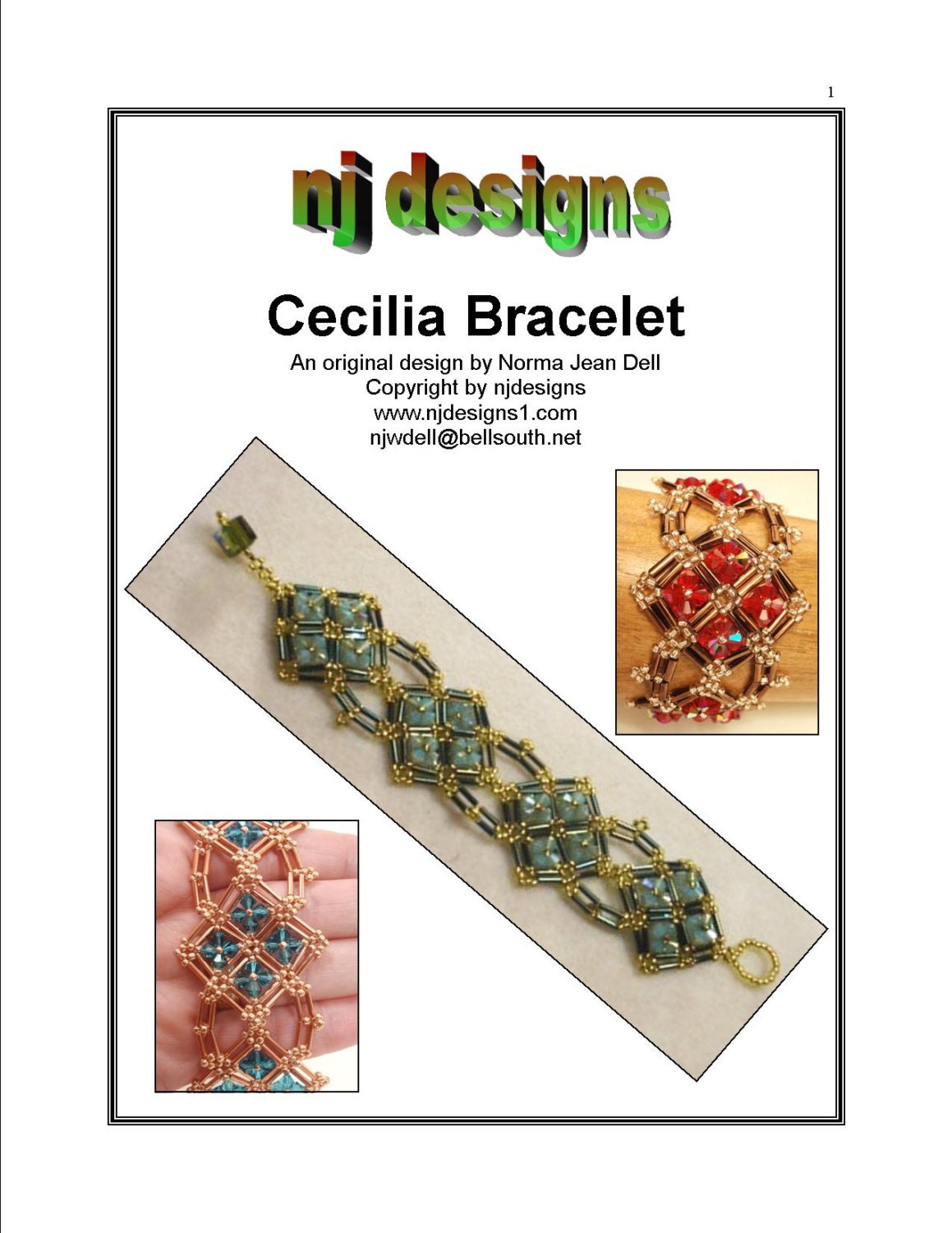 PDF Beading Tutorial for Cecilia Bracelet beadweaving tutorials instant