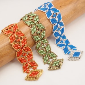 Beading Tutorial for Shuriken's Embrace Bracelet, jewelry pattern, beadweaving tutorials, instant download, PDF