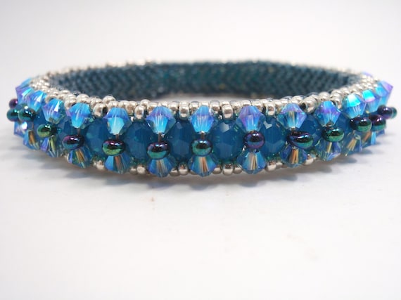 Beading Tutorial for Bangle, jewelry pattern, beadweaving tutorials, instant download, PDF