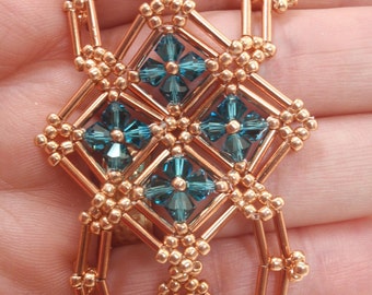 Beading Tutorial for Cecilia Bracelet,  jewelry pattern, beadweaving tutorials, instant download, PDF
