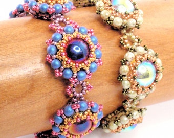Beading Tutorial for Ahrimans' Eyes Bracelet, jewelry pattern, beadweaving tutorials, instant download, PDF