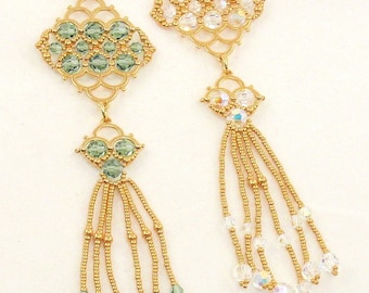 New Year Sparkle Pendant Beading Tutorial: Beadwoven Design (PDF Pattern)