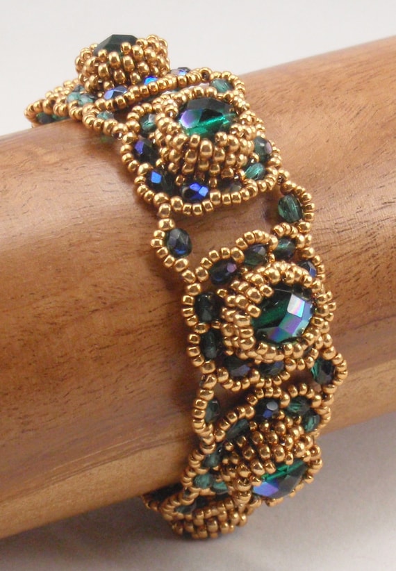 instant download jewelry pattern Beading Tutorial for Trestles and Pylons Bracelet PDF beadweaving tutorials