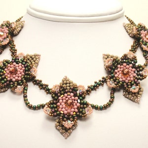 Beading Tutorial for Lenten Rose Necklace, jewelry pattern, beadweaving tutorials, instant download, PDF