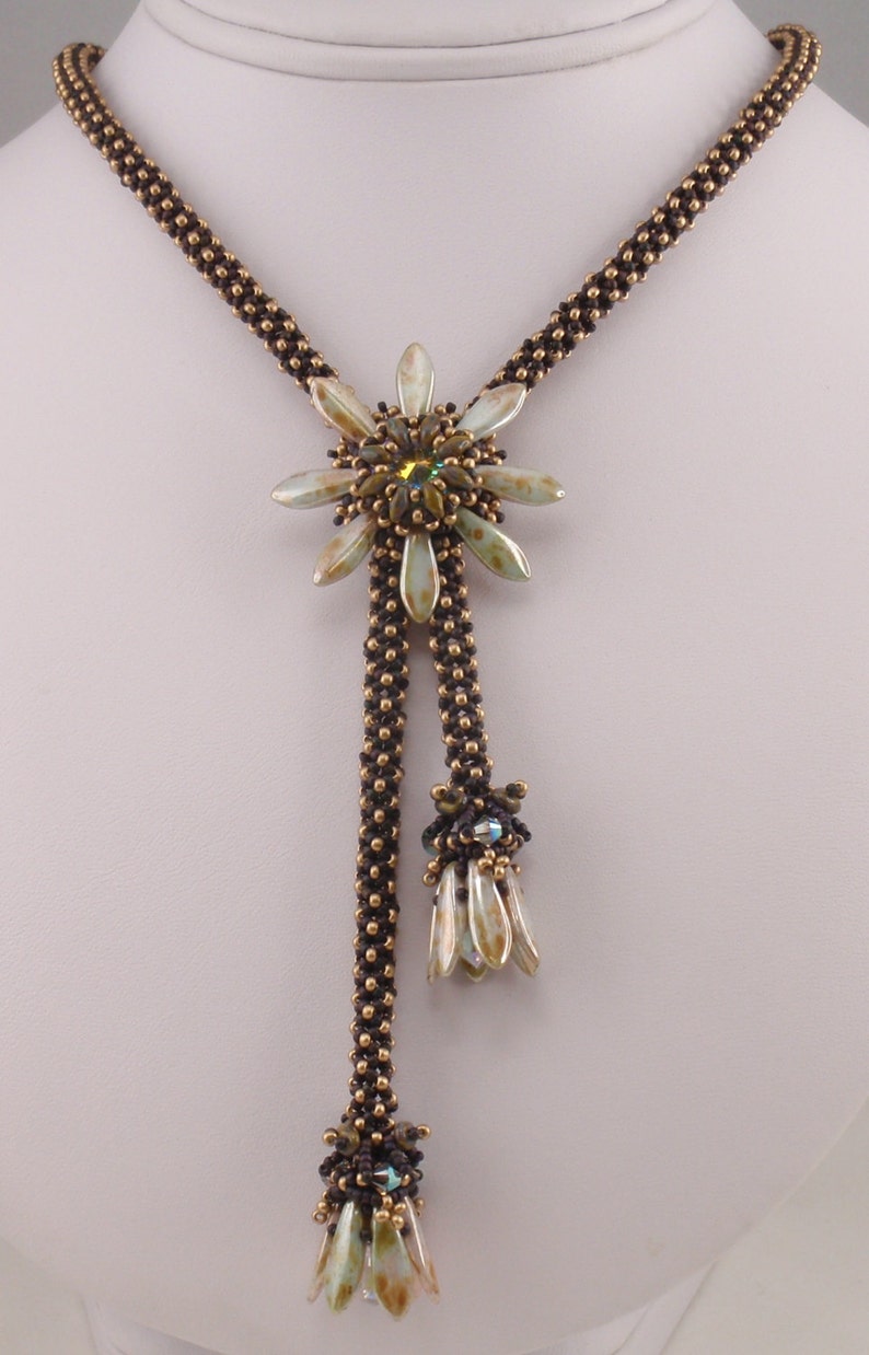 Beading Tutorial for Cactus Flower Necklace Jewelry Pattern Etsy