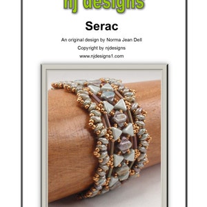 Beading Tutorial for Serac Bracelet, jewelry pattern, beadweaving tutorials, instant download, PDF image 2