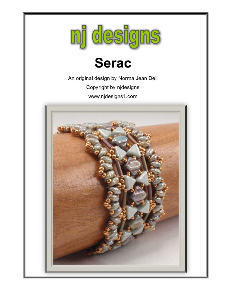 Beading Tutorial for Serac Bracelet, jewelry pattern, beadweaving tutorials, instant download, PDF image 2