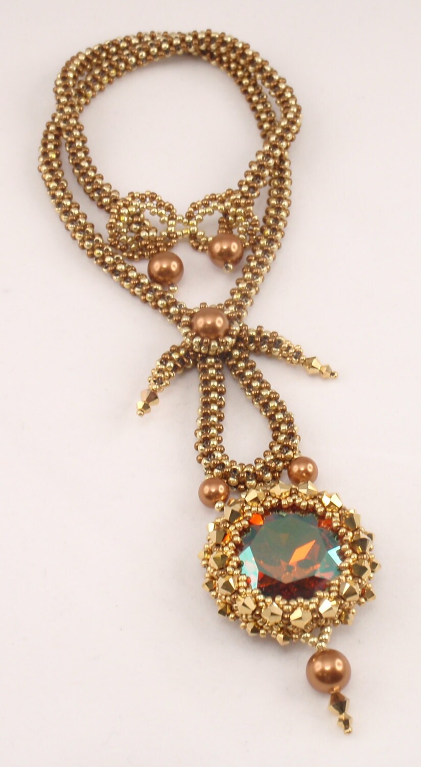 Beading Tutorial for Crystal Pendulum Necklace jewelry | Etsy